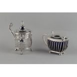 Property of a lady - a 19th century French silver mustard pot with female mask supports & lion paw