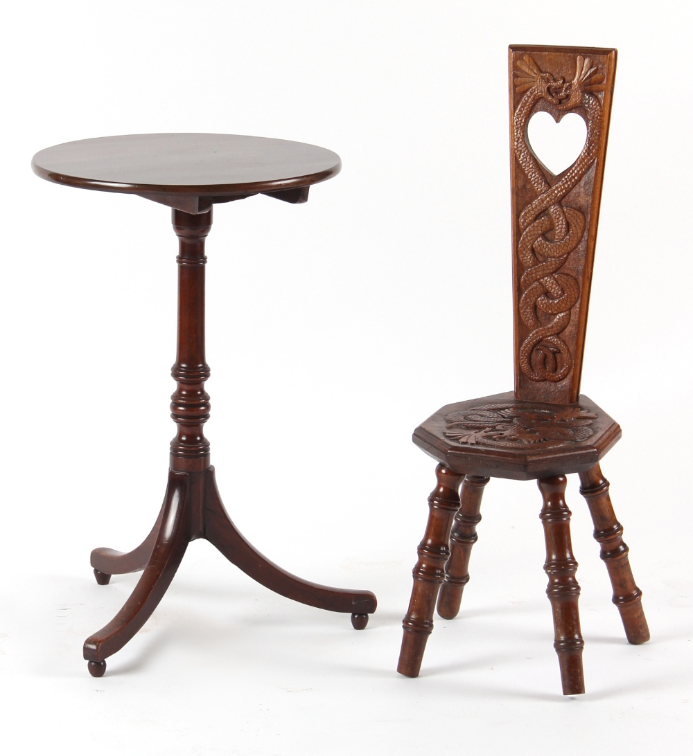 Property of a gentleman - an early 19th century mahogany circular tilt-top occasional table with