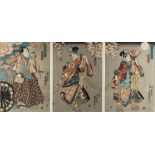 A collection of Japanese woodblock prints - Toyokuni III Utagawa (1786-1865) - Kabuki Actors playing