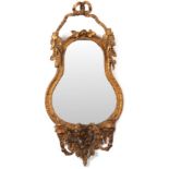 Property of a lady - a late 19th / early 20th century gilt painted oval framed girandole, 29.