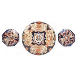 Property of a lady - a large late 19th century Japanese Imari charger, 24ins. (61cms.) diameter;