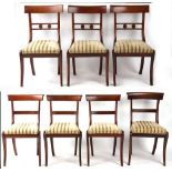 Property of a deceased estate - a set of four early 19th century Regency mahogany bar-back dining