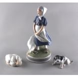 Property of a deceased estate - a Royal Copenhagen figure - Goose Girl, model number 527; together