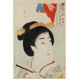 A collection of Japanese woodblock prints - Chikanobu Yoshu (1838-1912) - Lady of the Meiji Era (