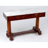 Property of a deceased estate - a Victorian mahogany duchess washstand with later marble top, 43.