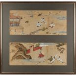 Property of a lady - two sections of a 19th century Japanese hand scroll painting on paper. each