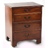 Property of a deceased estate - a small mahogany chest of four graduated drawers, parts Georgian,