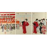 A collection of Japanese woodblock prints - Chikanobu Yoshu (1838-1912) - Dolls Festival (circa