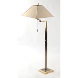 Property of a deceased estate - a modern adjustable standard lamp, with square tapering shade (see