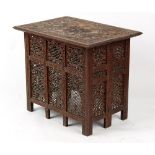 Property of a deceased estate - a late 19th / early 20th century Indian carved teak rectangular