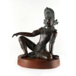 A bronze figure of Avalokita Chittravishrama, Nepal, 18th century or earlier, modelled seated in