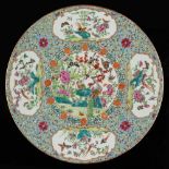 A Chinese famille rose charger, Guangxu period (1875-1908), painted with panels of birds &