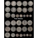 Property of a gentleman - coins - Burma (Myanmar) - silver 1852/3 one kyat (x11), five mu (x1),