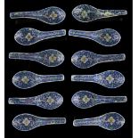 A private collection of Chinese spoons, mostly collected in the 1980's - a set of twelve Chinese