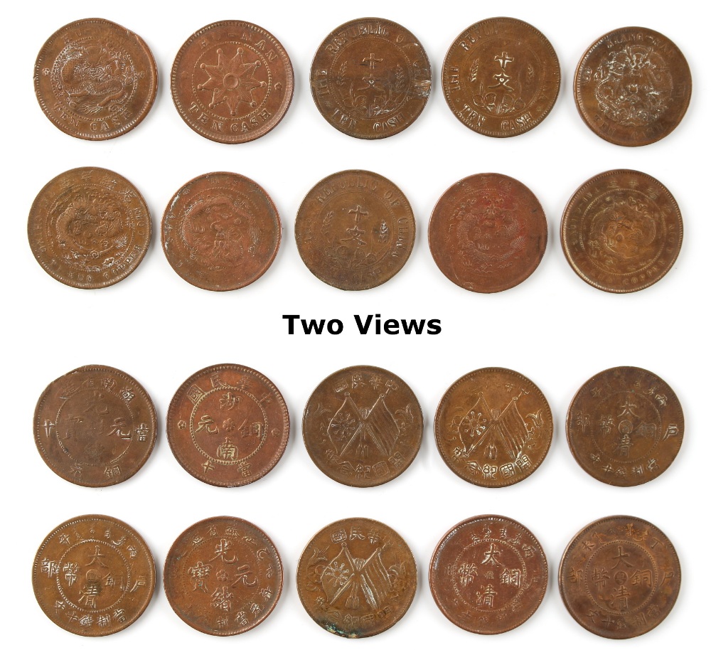 Property of a gentleman - coins - China - copper, late 19th / early 20th century (x10) (10 in