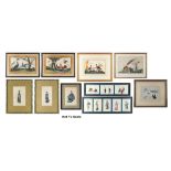 Property of a gentleman - four 19th century Chinese paintings on pith paper depicting exotic