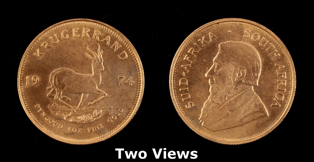 Property of a lady - gold coin - a 1974 South Africa gold krugerrand (see illustration).