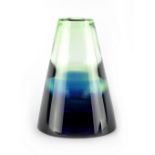 Property of a deceased estate - a Jaroslav Svoboda art glass vase of tapering cylindrical form,