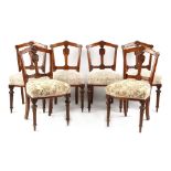 Property of a lady - a set of six Victorian Gothic Revival carved oak side chairs (6) (see