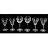 Property of a deceased estate - a pair of Waterford tall white wine glasses; together with two