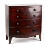 Property of a deceased estate - an early 19th century mahogany bow-fronted chest of two short &