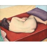 ARR - Property of a gentleman - Clifford Hall RBA ROI (1904-1973) - 'NUDE ON A RED DIVAN, 1960' -