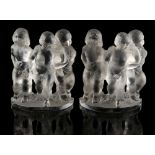 Property of a gentleman - two Lalique 'Luxembourg' pattern frosted glass figural groups, each