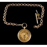 Property of a lady - a 14ct gold cased key wind pocket watch with subsidiary seconds dial (working),