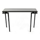 Property of a lady of title - a Pierre Vandel rectangular glass topped console table, 43.25ins (