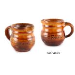 Property of a deceased estate - an interesting St. Ives studio pottery named & dated jug,