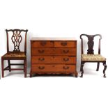 Property of a gentleman - an 18th century mahogany chest of two short & three long drawers,