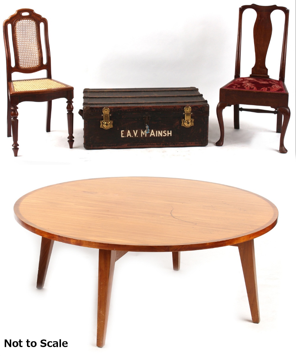 Property of a deceased estate - an Art Deco style circular topped coffee table; together with two