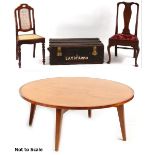 Property of a deceased estate - an Art Deco style circular topped coffee table; together with two