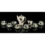 Property of a lady - a 1930's Art Deco Susie Cooper Kestrel shape fifteen piece coffee set,