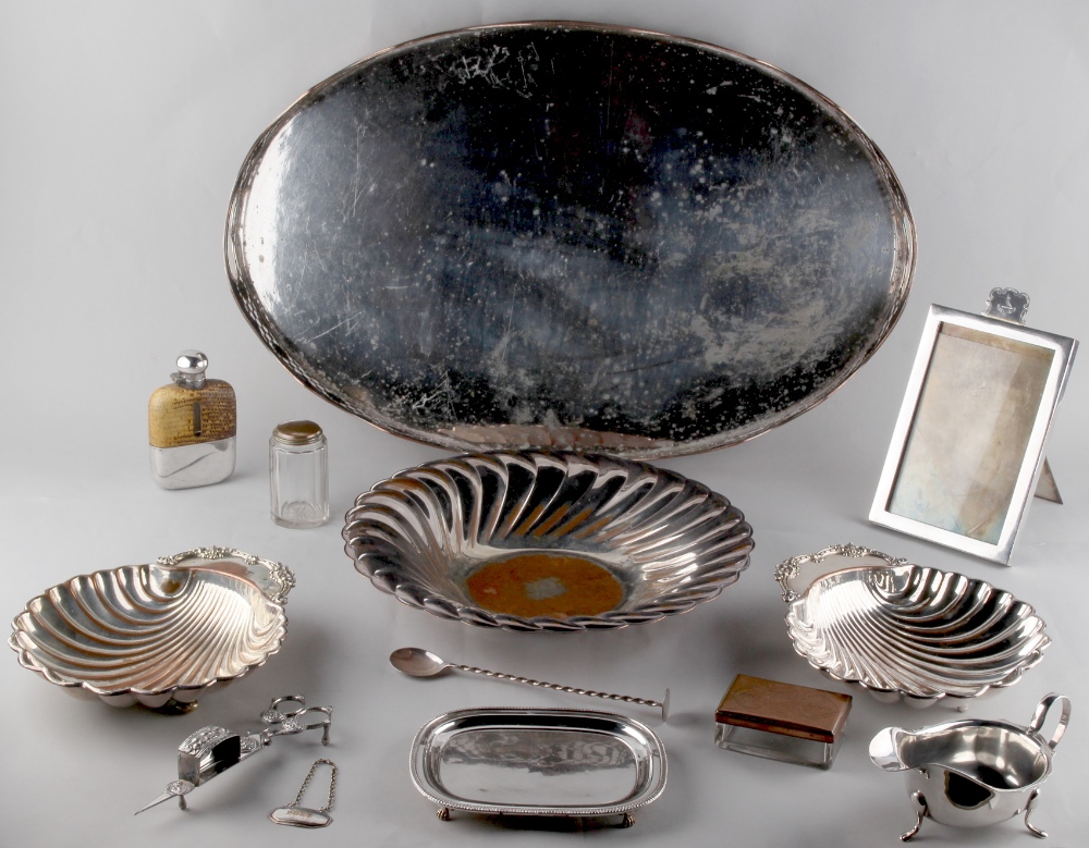 Property of a gentleman - a quantity of assorted silver plated items including an easel photograph