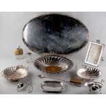 Property of a gentleman - a quantity of assorted silver plated items including an easel photograph