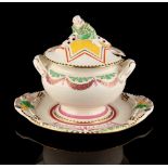 Property of a gentleman - a Clarice Cliff 'Bizarre' sauce tureen & cover on stand from the circus