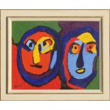 ARR - Property of a deceased estate - Karel Appel (attrib.) (1921-2006) - TWO FACES - oil on plywood