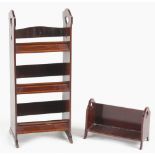 Property of a gentleman - an Edwardian mahogany & banded three-tier vide poche, 15ins. (38cms.)