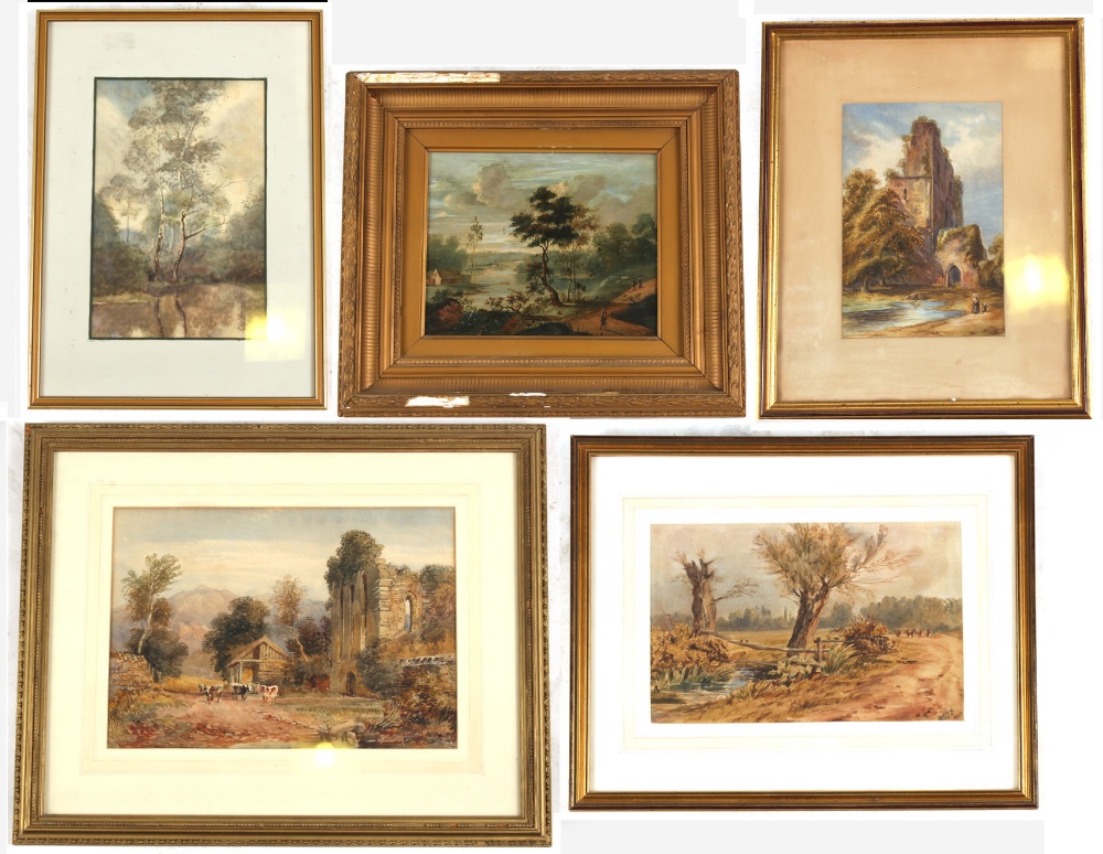 Property of a lady - Dutch school (19th century) - FIGURES IN LANDSCAPE - oil on copper panel, 9