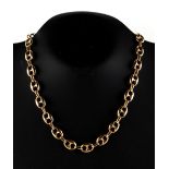 Property of a lady - a heavy 18ct yellow gold chain link necklace, 18.5ins. (47cms.) long,