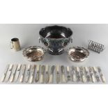 Property of a deceased estate - a quantity of assorted silver plated items including a monteith &