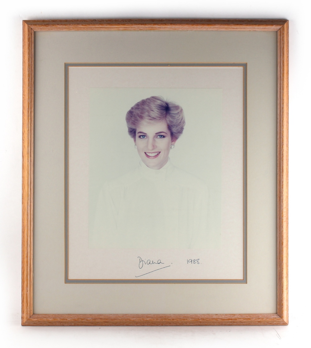 Property of a gentleman - Royal autograph interest - Lady Diana Spencer, Princess of Wales - a