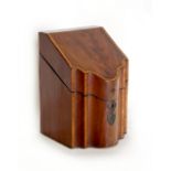 Property of a lady - a George III mahogany & kingwood banded knife box, the interior adapted for