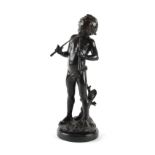 Property of a lady - after Auguste Moreau - PAN - a large patinated bronze figure, approximately