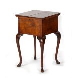 Property of a deceased estate - a figured walnut work table, second quarter 20th century, with