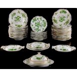 Property of a gentleman - an English porcelain green floral pattern dinner service, second quarter