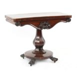 Property of a deceased estate - an early 19th century William IV rosewood swivel-top foldover card