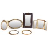 Property of a deceased estate - five assorted wall mirrors; together with a triptych dressing