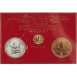 Property of a lady - gold coin - a cased set of three medallions commemorating the opening of The